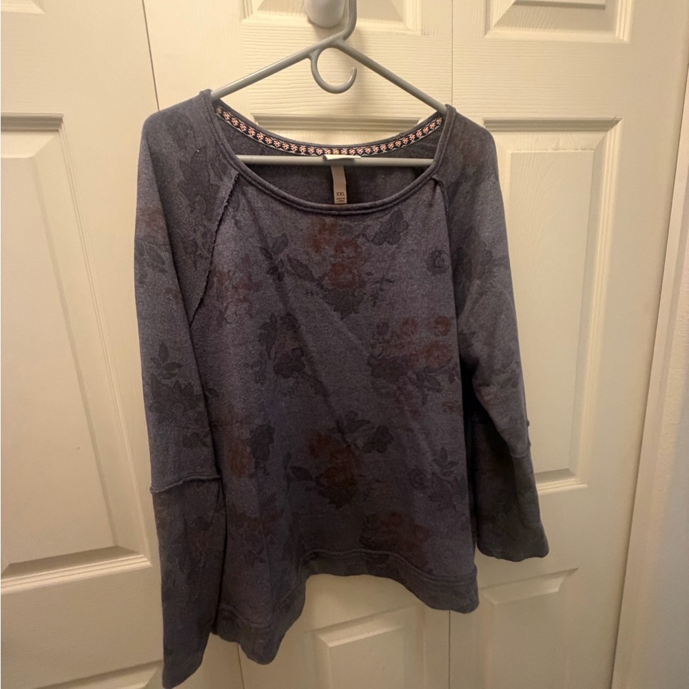 Knox Rose Blue Floral Sweatshirt